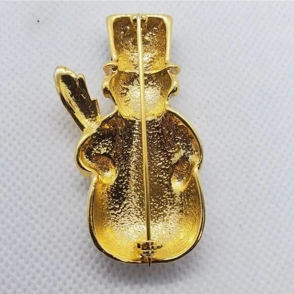 Vintage Snowman Brooch  - Picture 3 of 4